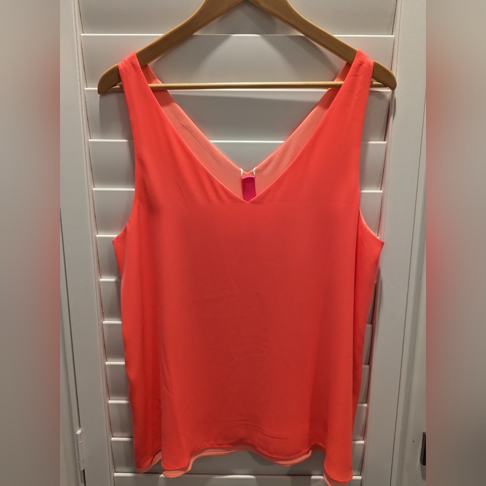 Lilly Pulitzer Florin tank top, size L large, coral pink